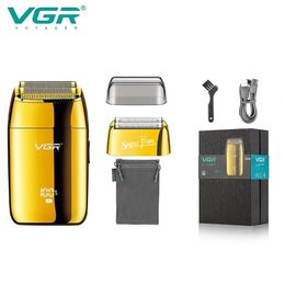 VGR Shaver Professional Razor Electric Reciprocating Shaving Machine Portable Beard Trimmer Mini for Men V399 240423
