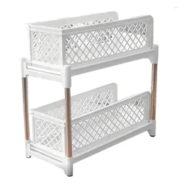 Kitchen Storage Pull Out Spice Rack Large Drawer Sliding 2 Tier Basket Bathroom Shelves Portable Organiser For Cabinet