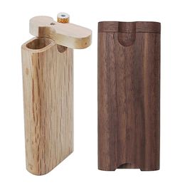 Wooden Cigarette Box Pipe Handmade Wood Dugout with Ceramic Pipes Cigarette Philtres Storage Box Smoking Accessories