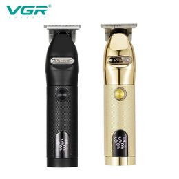 Electric Shavers VGR Electric Hair Clipper Professional Personal Care Barber Hair Trimmer Men Shaver LCD Rechargeable Metal Hair Clippers V-275 T240507