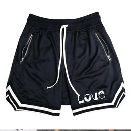 Mens Fitness Joggers Casual Breathable Short Sports Basketball Shorts Mesh Quick Dry Gym for Male Pants Summer 240506