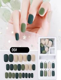 24PCS Fake Nails Set Reusable Stick On Nails Press on Full Cover False Nail Tips Artificial decoration For Wedding Gifts7616517