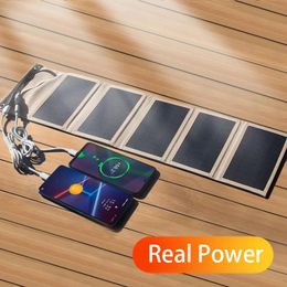 JMUYTOP Solar panel 5V 2USB Portable Foldable Waterproof For cell phone power bank 10W Battery Charger outdoor camping tourism 240508