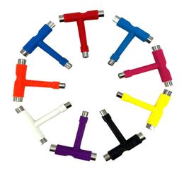 100pcs Skate T TOOL Skateboard Scooter Longboard Tools Kick Scooter Mini T Wrench Spann Allinone Skate Tools fast 9481987