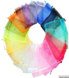 New FashionWhole 100 Pcs Beautiful Mixed Colour Organza Pouch Jewellery Gift Bag F17299F17300 fit for weddingparty9454531