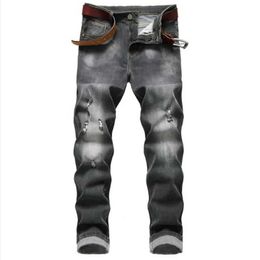 Men's Jeans Hot Sale New Mens Classic Style Gray Jeans Spring Autumn Men Casual Denim Trousers Male Jean Homme Pants T240507