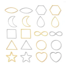 Charms 20pcs/lot Geometric 316L Stainless Steel Waterdroop Triangle Square Circle DIY Crescent Moon Heart For Jewellery Making
