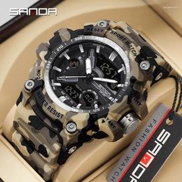 Wristwatches SANDA G-Style LED Digital Men Watches Waterproof Clock Sports WatchDual Display Analog Quartz Relogio Masculino