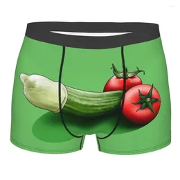 Underpants Food Porno Cucumber Funny Design Cotton Panties Men's Underwear Print Shorts Boxer Briefs