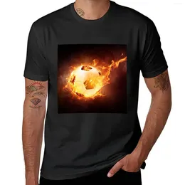 Men's Polos Flaming Soccer Ball T-Shirt Plus Sizes Graphics T Shirts For Men