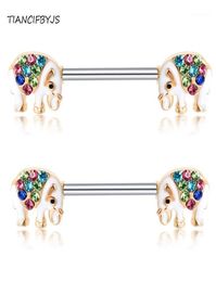 TIANCIFBYJS Nipple Barbell Piercing Earring Carlitage 14G Stainless Steel Whole Body Jewellery Crystal Nipple Rings Bars 20pcs18949308