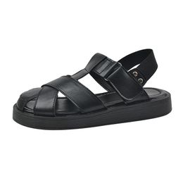 2024 Slippers sandal slides Women Beach Summer cream Flat Heel White and Black sandal slipers size 36-42 Low Heel