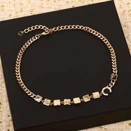 Luxury quality charm choker pendant necklace with crystal beads square in 18k gold plated have stamp box PS3599B