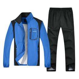 Men's Tracksuits Mens sportswear set spring and autumn sportswear casual sportswear jacket+pants mens jogging clothing Asian size L-5XLL2405