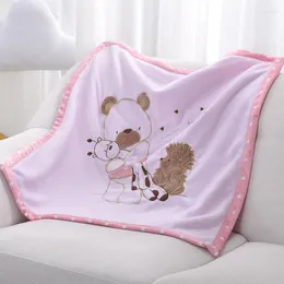 Blankets Soft Born Baby Boys Swaddle Wrap Blanket Cute Bear Infant Bebes Stroller Covers Children Bed Kid Girls Cartoon Linen