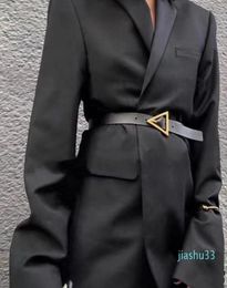 Luxury designer belts for women genuine leather belt gold triangle buckle ladies waist black ceinture femme waistband 2020 cinto4167319