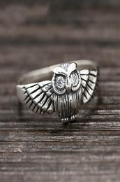 925 Sterling Silver Ring Fashion Owl Ring for Women Female Fine Jewelry Christmas Gift5248411