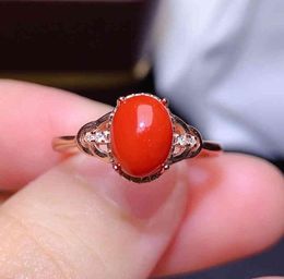 Rings Colife 100 Real for Party 6mm8mm Natural Red Ring 925 Silver Italian Coral Jewelry2258117