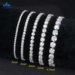 in Stock Hip Hop 925 Silver 2mm 3mm 4mm 5mm 6.5mm 8mm Moissanite Tennis Bracelet Pass Diamond Test Iced Out Jewellery