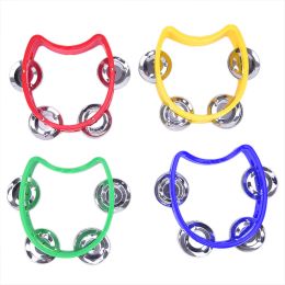 Instruments New Handheld Tambourine Metal Bells Plastic Rattle Ball Percussion KTV Party Kids Game Toy Musical Instrument