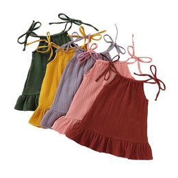 Sukienki dziewczyny 2024 Letnia sukienka dla przedszkolnych dziewczyn 1-5 lat czysta bawełniana lunch sukienka moda