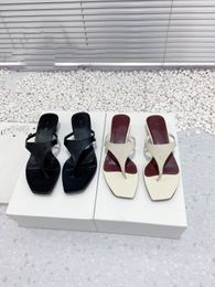 Designer Slides Sheepskin Flip Flops Leather Women sandal with Double Metal Black White Summer Beach Sandals with BOX