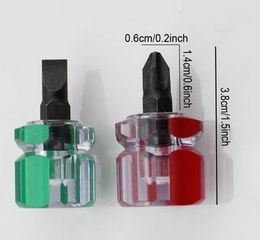 Portable Mini Screwdriver Mini Small Pocket Radish Head Screw Driver Transparent Handle Repair Hand Tools Car Repair Screwdriver T6763925