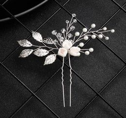 Peach Prom Bride Bridesmaid Hair Accessories Pearl Hair Pin Clip Luxury Crystal Rhinestone Wedding Hairpins Sticks For Women JCF012648332