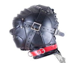 Fetish Soft Padded PU Leather Sex Bondage Hood Gimp Sensory Deprivation Head Restraint Sex Products Y0406319j4086278