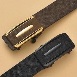 Belts DINISITON Men's Belt Luxury Automatic Men PU Leather High Quality For Strap Fashion Business Desgin