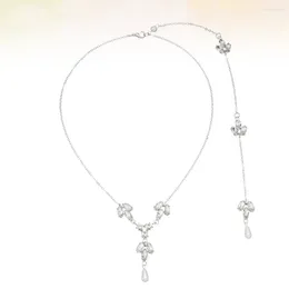 Necklace Earrings Set A Necklaces Bride European And Pendant Pearl Wedding Ladies Back Chain