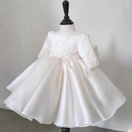 Christening dresses Princess Girl Party Dress Elegant 1st Birthday Baby Baptist Tulle Wedding Childrens Ball 1-7Y Q240507