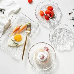 Plates Glass Dish Dinner Plate Dessert Fruit Salad Bowl Dim Sum Cups And Saucers Cake Pan Refreshment