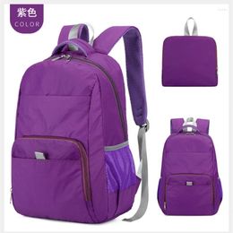 School Bags Women Backpack Simple Folding Bag Large Capacity Fashion Oxford Light Weight Computer Travel Canvas Camping