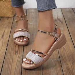 Dress Shoes Women Summer Lightweight Wedge Sandals Comfortable Non Slip Beach Slides Ladies Solid Colour Casual Slippers Plus Size 43