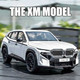 Diecast Model Cars 1 24 BMW XM SUV alloy sports car model die cast metal toy car model simulated sound and light series childrens giftsL2405