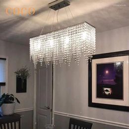 Chandeliers Modern Creative Living Room Dining Decorated With Rectangular Nordic Bar Hanging Light Fixtures