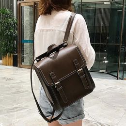 School Bags Sac Girls Leather Shoulder Bag Man Backpacks Fashion Quality Backpack High Leisure Vintage For Dos Women