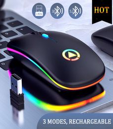 Wireless charging bluetooth Mice silent and mute computer Networking accessories Home office Colourful Notebook light mouse7588541