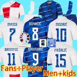 2024 2025 Croacia MODRIC Soccer Jerseys National MANDZUKIC PERISIC KALINIC 2024 Euro Cup Football Shirt KOVACIC Rakitic Kramaric Men Kids Kit Uniforms