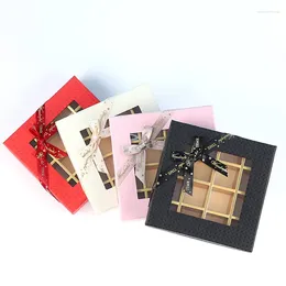 Gift Wrap 9/16 Grids Empty Paper Window Box With Insert Transparent And Divider For Chocolate Candy Cookie Biscuit Packaging