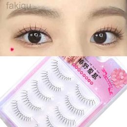 False Eyelashes 3/5 pairs of Korean fake eyelash girl group reusable 3D ultra fine transparent fake eyelashes U-shaped natural eyelash extension d240508