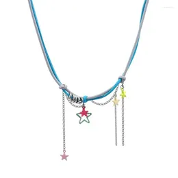 Pendant Necklaces Candy Meteor Colour Beaded XINGX Necklace Female Niche Accessories Sweet Cool Girl Clavicle Chain