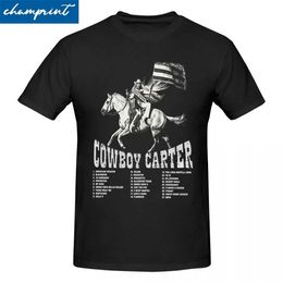 Men's T-Shirts Interesting retro denim Carter T-shirt mens O-neck short sleeved top cotton summer topL2405L2405