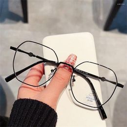 Sunglasses Metal Frame Anti-UV Blue Rays Glasses Big Ultra-light Myopia TR90 Vision Care Flat Mirror Eyewear Women Men