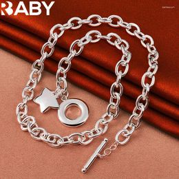 Chains URBABY 925 Sterling Silver Star OT Buckle Chain Necklace For Women Men Fashion Charm Wedding Engagement Party Jewellery Gifts