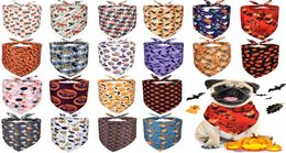 20 Pieces Halloween Dog Bandanas Pumpkin Ghost Dog Triangle Scarf Bibs Pet Triangle Plaid Kerchiefs For Small Medium Large Pets9681876769