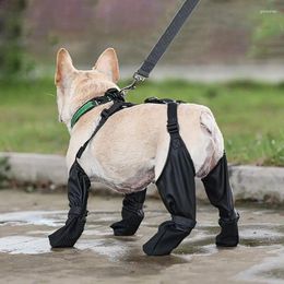 Dog Apparel Suspender Waterproof Boots Durable Anti-Dirty Pet Shoes Rugged And Skid-Proof Breathable Snow Rain Boot With Strap