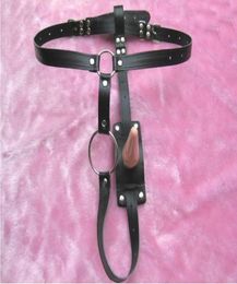 Sexy Lingerie Underwear Costume Faux Leather T back with Removable Plug for Male Female BDSM Bondage Gear Tback Fetish Harness1991256