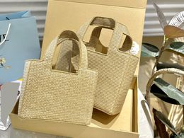 2024 Tote bag beach bag Designer bag women's handbag luxury embroidered shopping bag grass woven vegetable basket French style shoulder bag crossbody bag